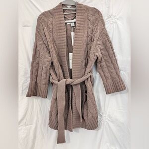 Tommy Bahama Womens Toupe Breeze Island Cable Knit Cardigan Sweater Sz S NWT